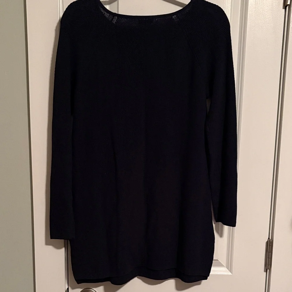 NWT J. Jill Navy Blue Sweater Tunic Top - Picture 3 of 3